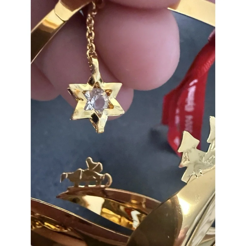 Georg Jensen 2004 24K Gold Plated Snowscape Golden Christmas Ornament VTG